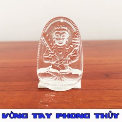 Mặt Dây Chuyền Bản Mệnh Hư Không Tạng Bồ Tát Đá Lưu Ly Trắng - Vòng Tay Phong Thủy