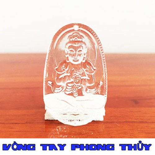 Mặt Dây Chuyền Phật Bản Mệnh Như Lai Đại Nhật Đá Lưu Ly Trắng - Vòng Tay Phong Thủy