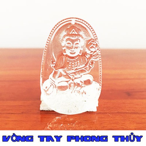 Mặt Dây Chuyền Bản Mệnh Phổ Hiền Bồ Tát Đá Lưu Ly Trắng - Vòng Tay Phong Thủy