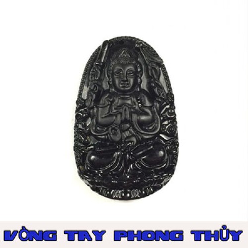 Mặt Dây Chuyền Phật Bản Mệnh Phật Thiên Thủ Thiên Nhãn Đá Huyền Đen Lớn - Vòng Tay Phong Thủy