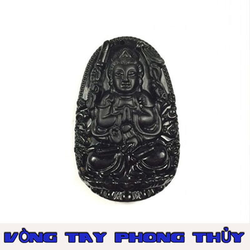 Mặt Dây Chuyền Phật Bản Mệnh Phật Thiên Thủ Thiên Nhãn Đá Huyền Đen Lớn - Vòng Tay Phong Thủy