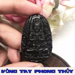 Mặt Dây Chuyền Phật Bản Mệnh Phật Thiên Thủ Thiên Nhãn Đá Huyền Đen Lớn - Vòng Tay Phong Thủy