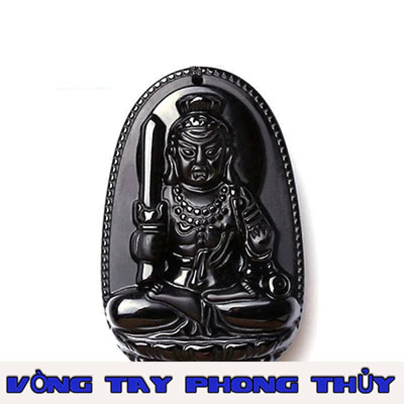Mặt Dây Chuyền Phật Bản Mệnh Bất Mộng Vương Minh Đá Huyền Đen Lớn - Vòng Tay Phong Thủy