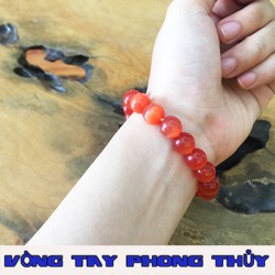 VÒNG TAY PHONG THỦY ĐÁ MẮT MÈO ĐỎ 10 ly - Vòng Tay Phong Thủy