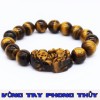 VÒNG TAY PHONG THỦY ĐÁ MẮT HỔ MẶT TỲ HƯU 14 ly - Vòng Tay Phong Thủy