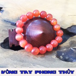 VÒNG TAY PHONG THỦY ĐÁ MẮT MÈO ĐỎ 12 ly - Vòng Tay Phong Thủy
