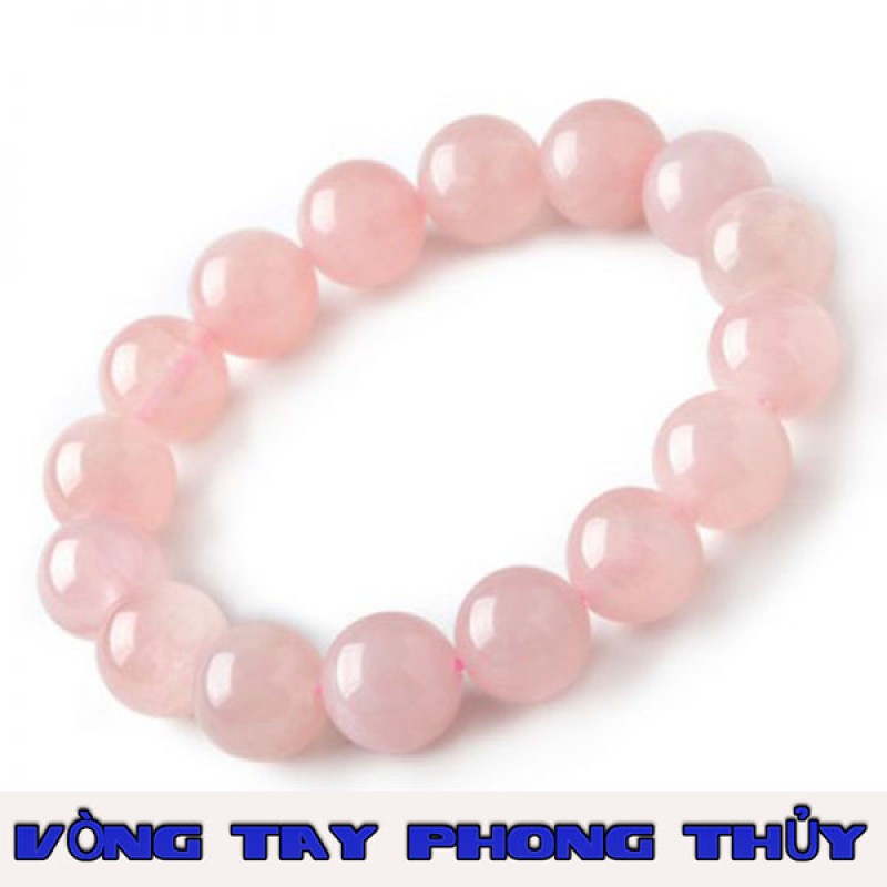 Vòng Tay Đá Thạch Anh Hồng 10 ly - Vòng Tay Phong Thủy