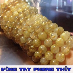 Vòng Tay Phong Thủy Thạch Anh Tóc Vàng 10 ly - Vòng Tay Phong Thủy