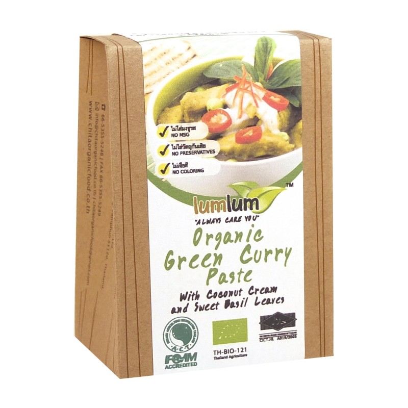 Gia vị cà ri xanh nước cốt dừa lá húng quế hữu cơ 100g - Lumlum