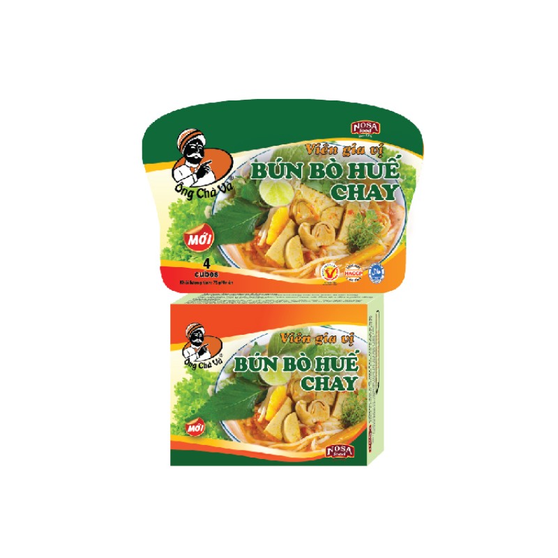 Gia Vị Viên Bún Bò Huế Chay - 4 Hộp (75gram/Hộp) - Nosafood