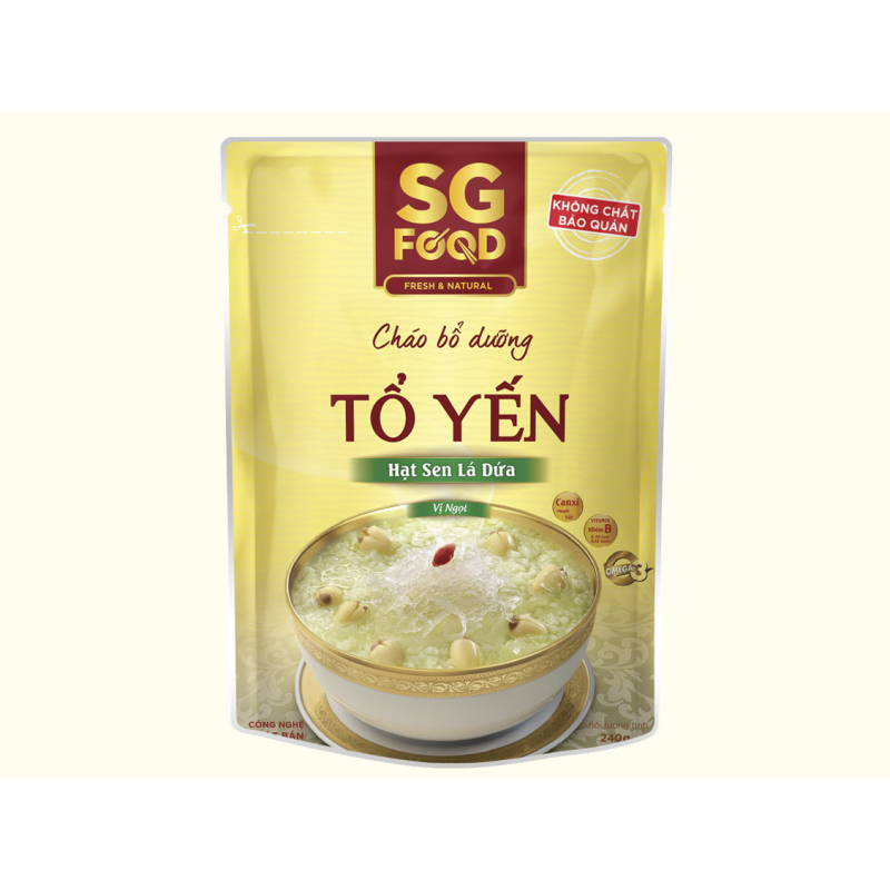 Cháo Bổ Dưỡng Tổ Yến Hạt Sen La Dứa (240g) -  SG Foods