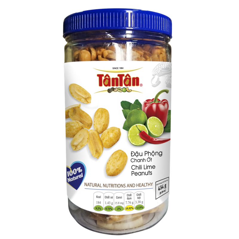 ĐẬU PHỘNG CHANH ỚT Tân Tân (450g) - 12 hủ / Thùng 
