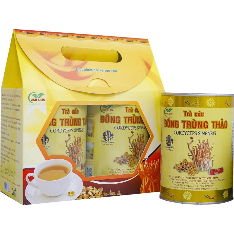 Trà Cúc Đông Trùng Thảo (lon)  - thùng 24 lon - Vĩnh Xuân