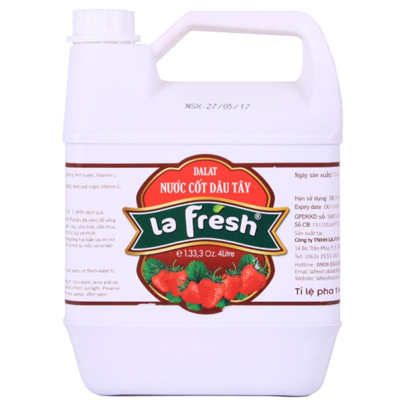 Nước Cốt Dâu Tây Cô Đặc 4L - La Fresh