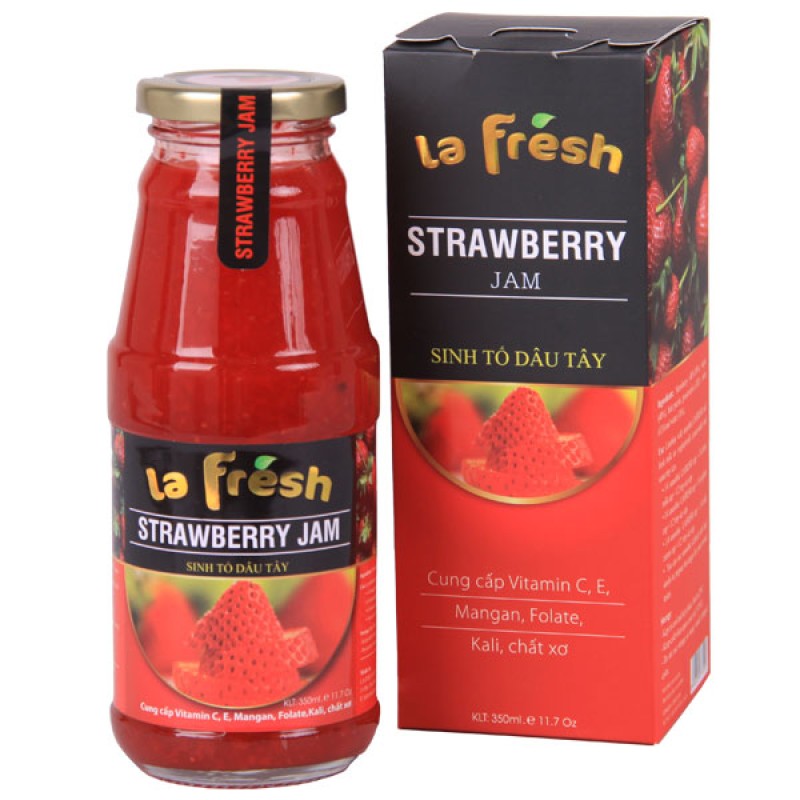 Sinh Tố Dâu Tây Chai Thủy Tinh 350ml - La Fresh