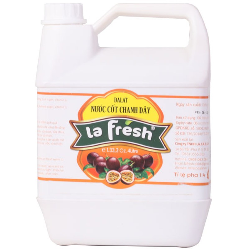 Nước Cốt Chanh Dây Cô Đặc 4L - La Fresh