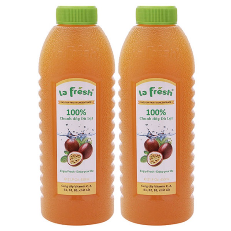 Nước Cốt Chanh Dây 650ml ( Pha Được 4 Lít ) - 1 Thùng (12 chai) - La Fresh