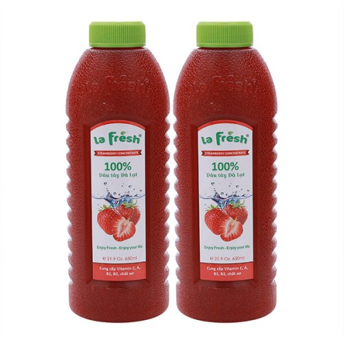 Nước Cốt Dâu Tây 650ml ( Pha Được 4 Lít ) - 1 Thùng (12 chai) - La Fresh