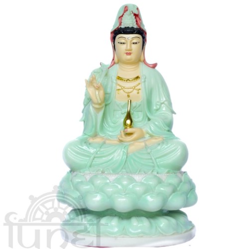 Quan Âm ngồi (đá xanh - 30 cm)