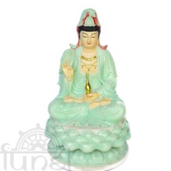 Quan Âm ngồi (đá xanh - 30 cm)