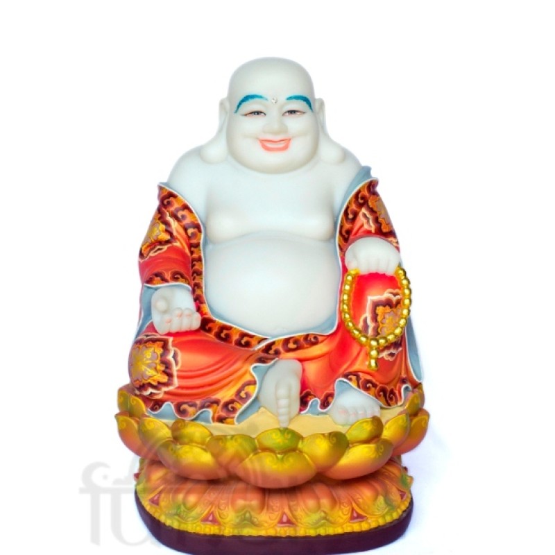 Di Lạc ngồi (vẽ gấm - 26cm)