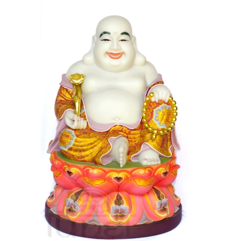 Di Lặc ngồi (vẽ gấm - 35cm)