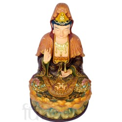 Quan Âm ngồi (vẽ gấm - 45cm)