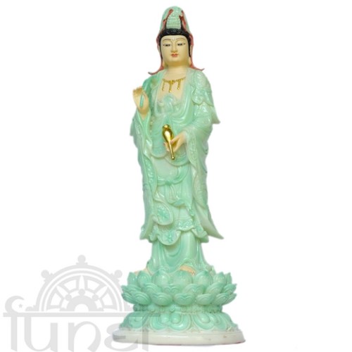 Quan Âm đứng (đá xanh - 40 cm)