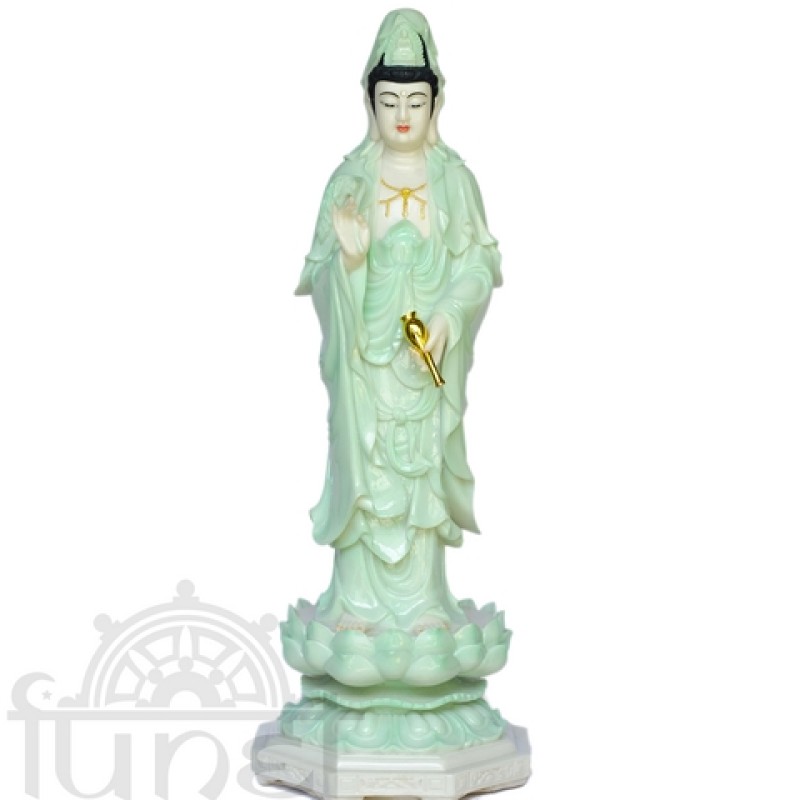 Quan Âm đứng (đá xanh - 70 cm)