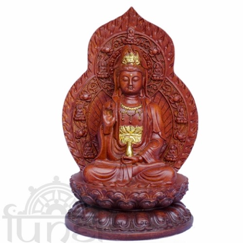 Quan Âm gỗ 01 mặt (25 cm)