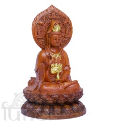 Quan Âm giả gỗ để xe hơi (15 cm)