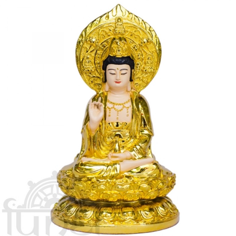 Quan Âm xi vàng để xe hơi (15 cm)