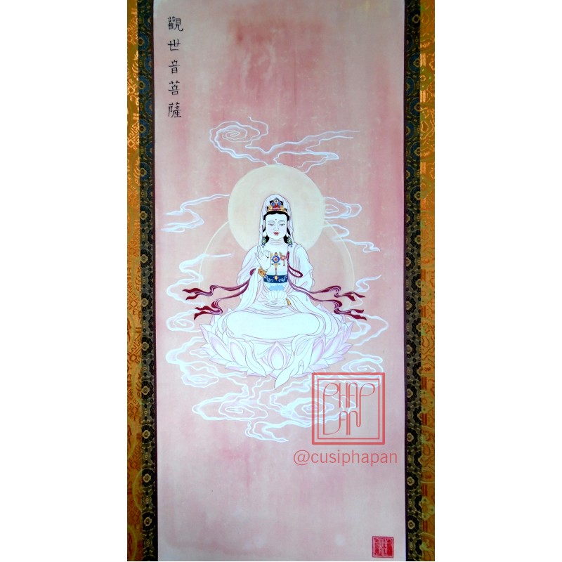 Tranh vẽ Trì Liên Quán Âm - Pháp An