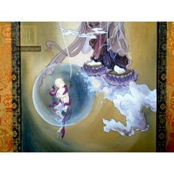 Tranh vẽ Quan Âm Tống Tử - Pháp An