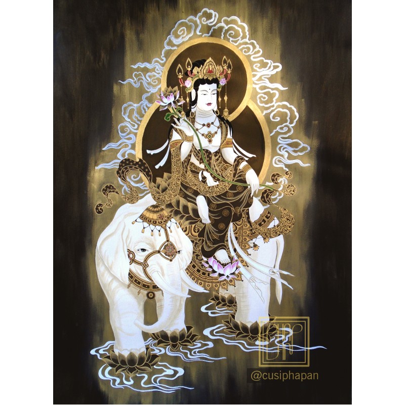 Tranh vẽ Phổ Hiền Bồ Tát - Pháp An