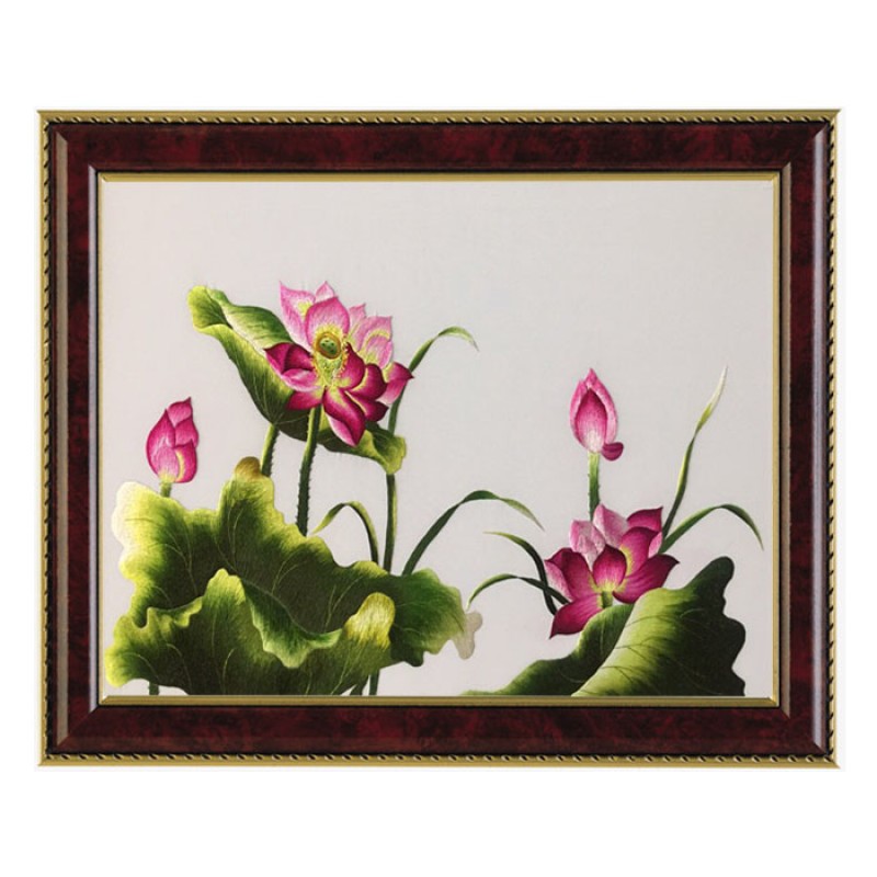 Tranh Thêu Tay Hoa Sen - Hoa Mỹ