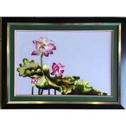 Tranh Thêu Tay Hoa Sen - Hoa Mỹ